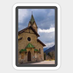 Church in Mione, North East Italy Sticker